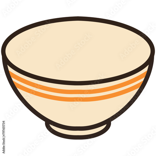 Bowl on transparent png, empty bowl isolated on transparent background