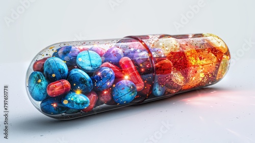 Tube Filled With Various Colored Rocks. Generative AI