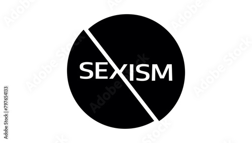 anti sexism sign , black isolated silhouette