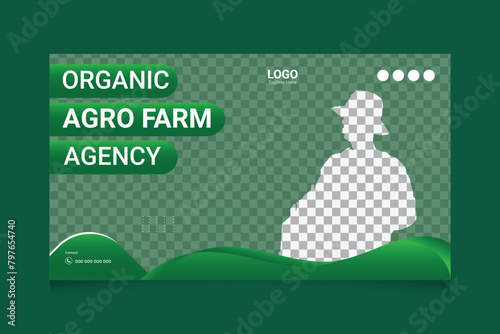 Agricultural Services And Organic Food And Thumbnail Design Lawn Care Farming Garden Services Cover Post Template.