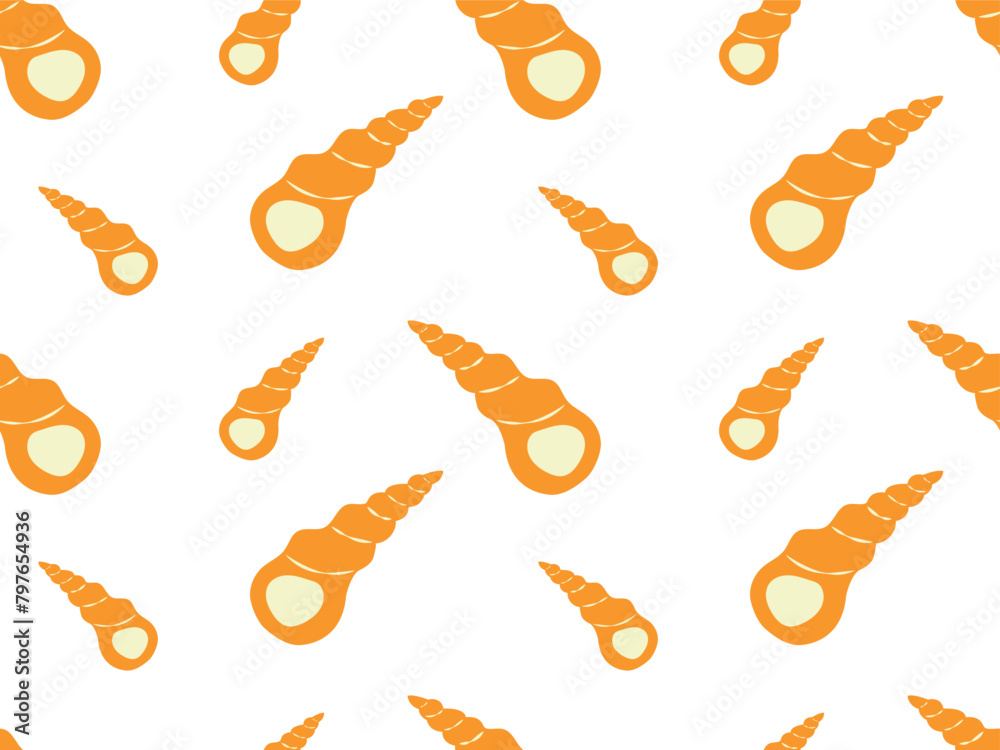 Seamless pattern with spiral shells on a transparent background. Vector illustration of shellfish for textile, background, wrapping paper, wallpaper Seamless pattern with spiral shells on a transparent background. Vector illustration of shellfish for textile, background, wrapping paper, wallpaper