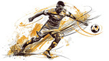 Vector illustration of football soccer player in acti