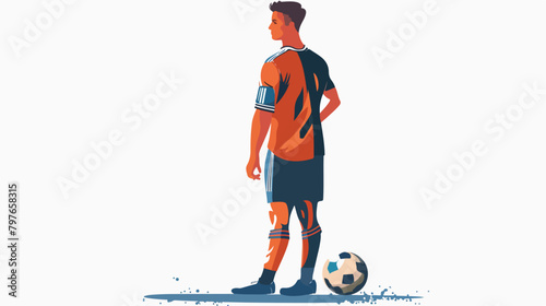 Vector illustration of football soccer player standin photo