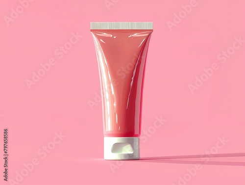 Maquette de Tube pour Dentifrice ou Crème pink photo