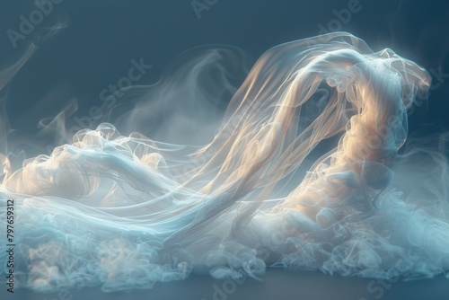 A close up of a wave that is made out of smoke, AI photo