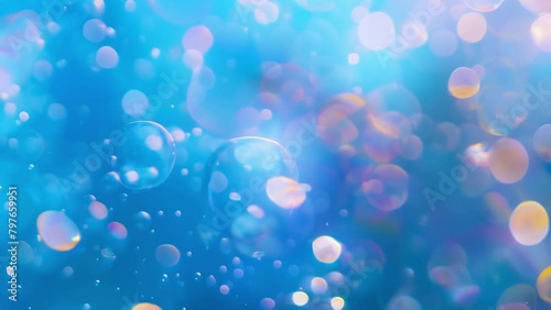 Blurred aquatic bliss The hazy outoffocus background of sparkling bubbles adds a dreamy touch to the serene underwater world captured in the image. . photo