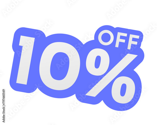 10% discount sale promotion
Stock vector image on white background
Blue color