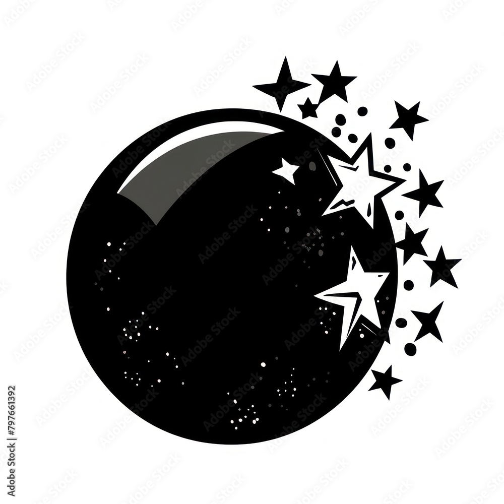 Cartoon bomb icon shape black monochrome.