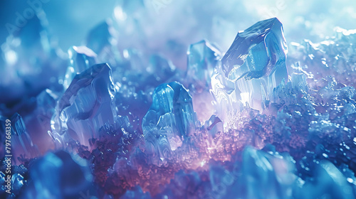 Abstract ice backgrounds provide a serene escape.