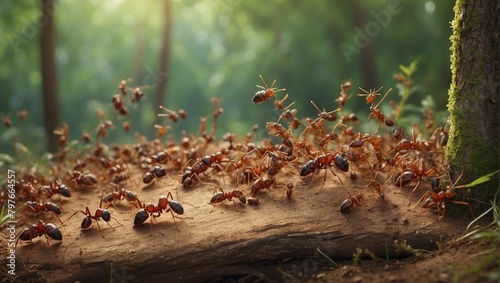 ants on tree photo
