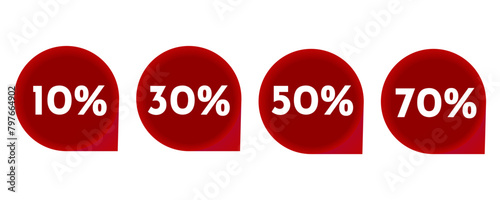 Bullet point vector discount icons
Red 3D icons of sales, discounts