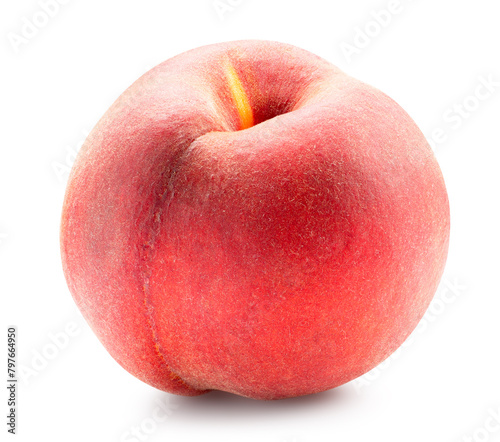 peach isolated on the white background. Clipping path