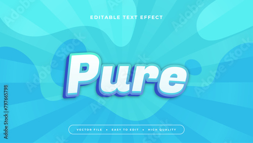 Blue and white pure 3d editable text effect - font style