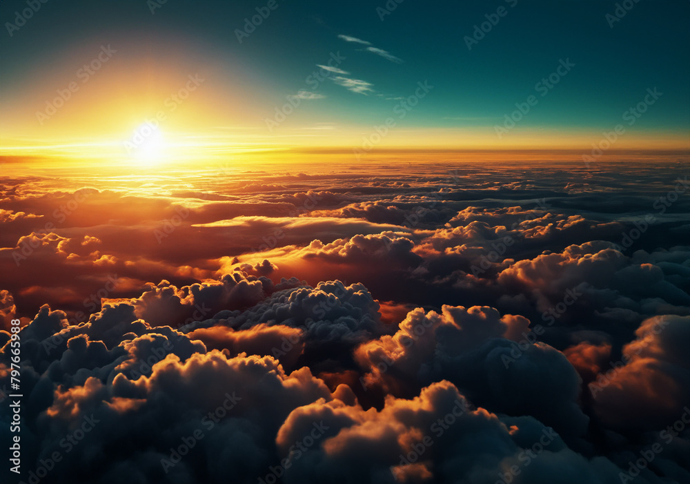 From above the clouds, nature's wonders unfold.