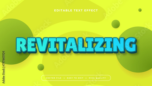 Green and blue revitalizing 3d editable text effect - font style