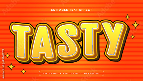 Red orange and yellow tasty 3d editable text effect - font style