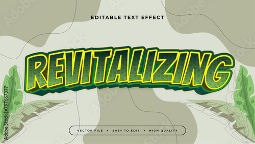 Green and yellow revitalizing 3d editable text effect - font style
