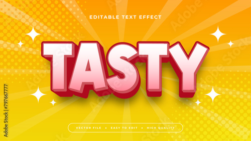 Pink white and yellow tasty 3d editable text effect - font style