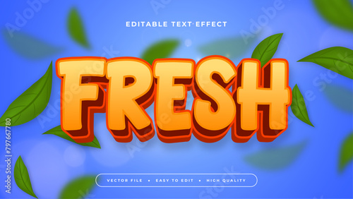 Blue green and orange fresh 3d editable text effect - font style