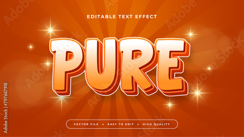 Red orange and white pure 3d editable text effect - font style