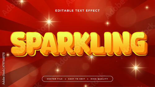 Orange yellow and red sparkling 3d editable text effect - font style