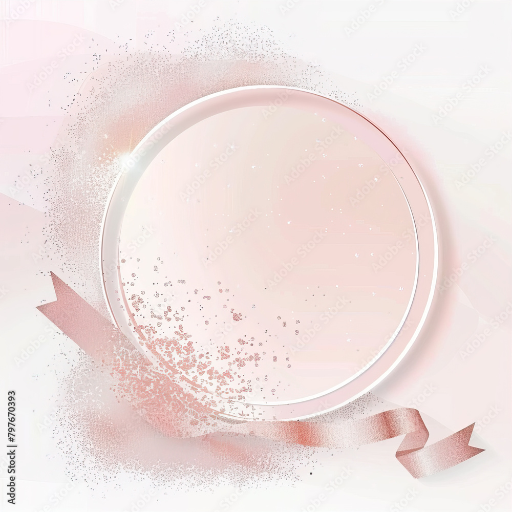 Round frame on pink watercolor background
Round frame on pink watercolor background