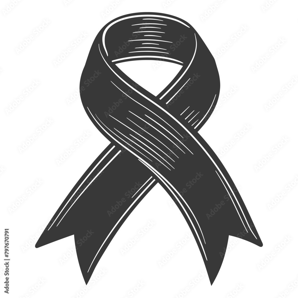 Silhouette Ribbon banner black color only Silhouette Ribbon banner black color only