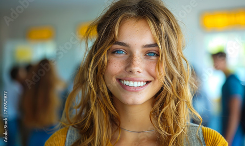 Diverse Smiling Teenage Student in School Uniform, Happy Youth Education Concept