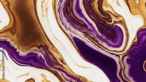 Premium luxury Brown, Gold and Purple abstract marble background
