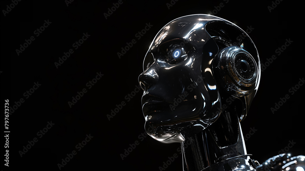 Close-up image of an android Close-up image of an android