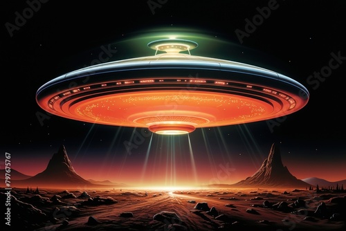 UFO astronomy night space.
