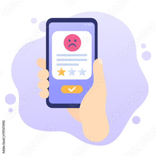 bad review icon with phone