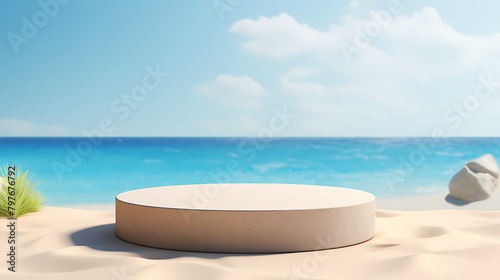Round podium on the beach