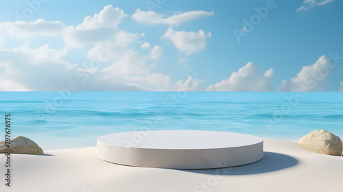 Round podium on the beach