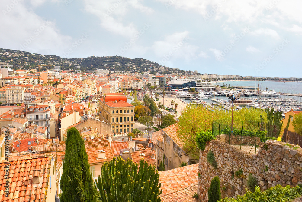  Panorama of downtown in Cannes, France