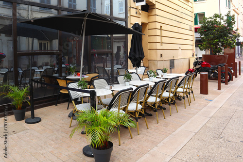 Street cafe in Cannes, France