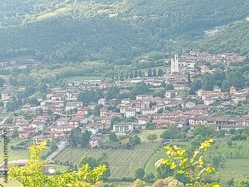 view of the village of Botticino in italy