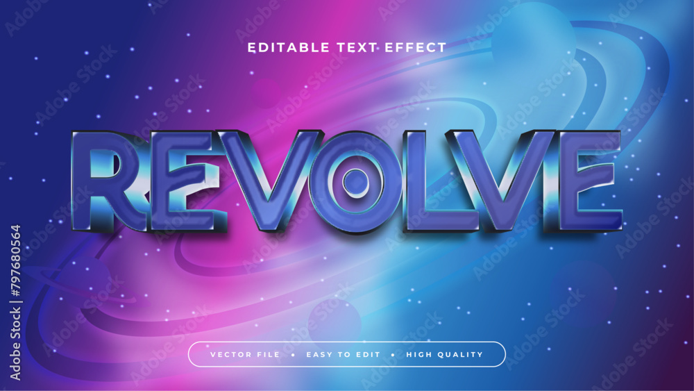 Blue and purple violet revolve 3d editable text effect - font style
