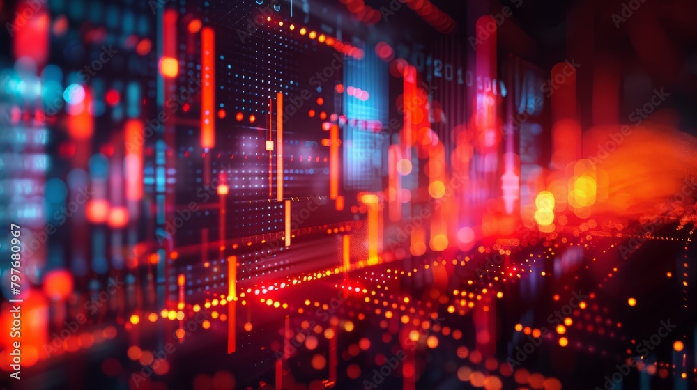 Binary code running down a screen in red and blue. Binary code running down a screen in red and blue.