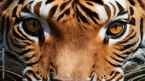 close up of a tiger face
