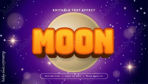 Orange yellow and purple violet moon 3d editable text effect - font style