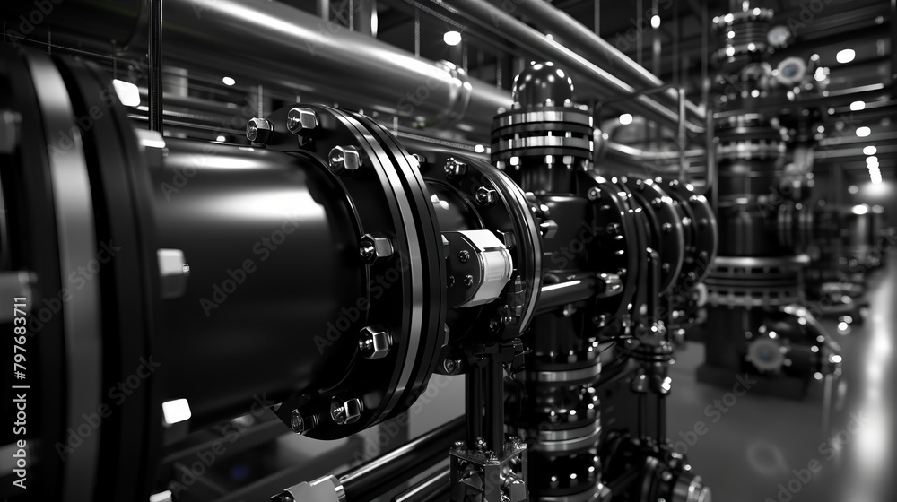 Fototapeta premium Black Shot of Water Purification System