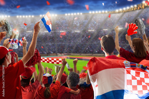 Croatia football team supporter on stadium. © famveldman