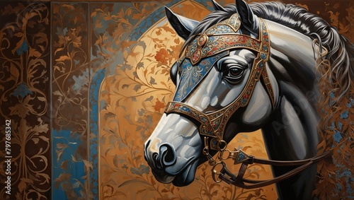 Traditional painting  of a horse
