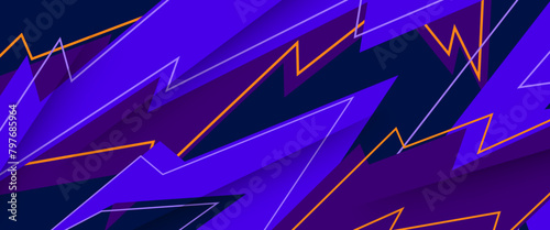 Blue orange and purple violet vector illustration abstract banner with sport speed racing concept style. Graphic stripe racing banner design for wrap vehicle, race car, rally, adventure and livery