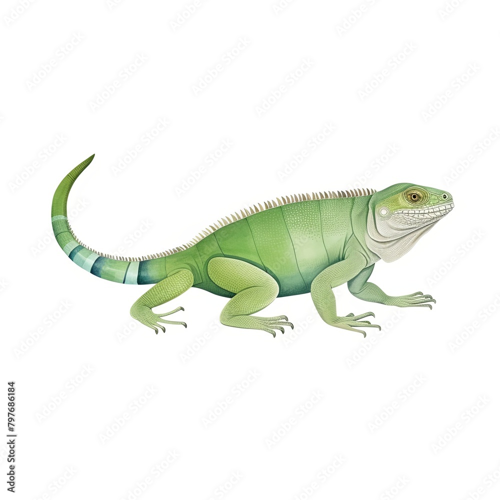 iguana, green iguana cartoon drawing on isolated white background, water color style, iguana, green iguana cartoon drawing on isolated white background, water color style,