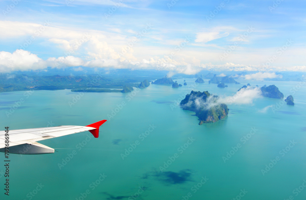 Phang nga bay view from the air plane in Thailand	