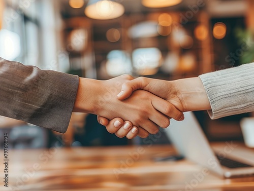 Business people shake hands