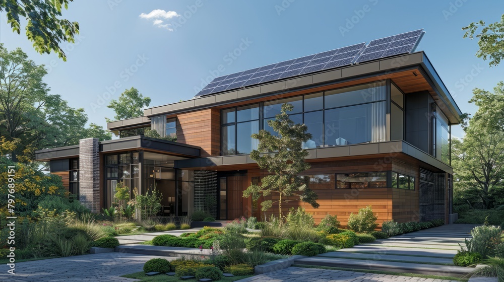 A Modern Home Powered by Solar Energy Showcases Eco-Friendly Living
