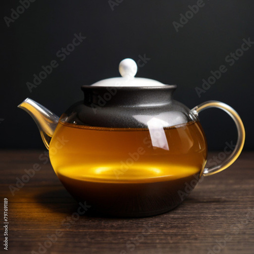 Tea pot on plate AI